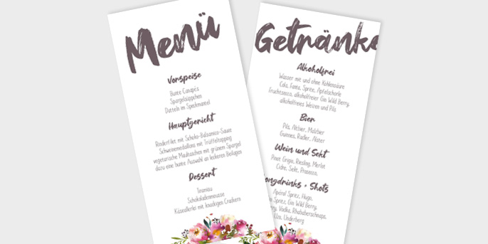 Menü- & Getränkekarte